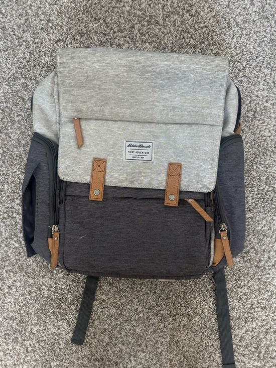 Eddie Bauer Handbags - Eddie Bauer Diaper Bag Backpack Gray/Tan